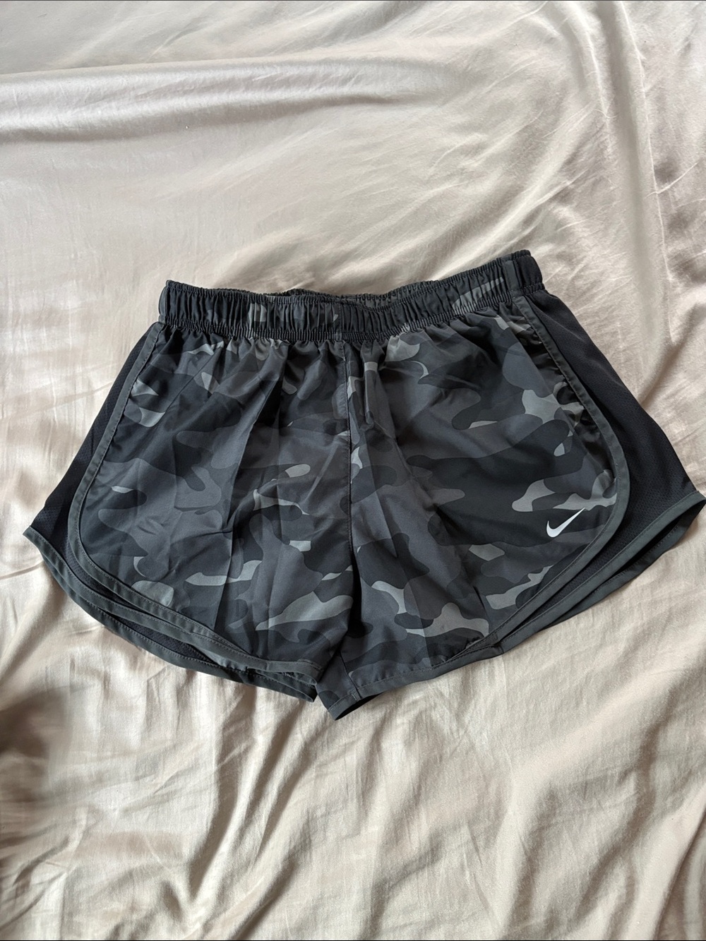 Nike Women's Black & Gray Camo Athletic Shorts